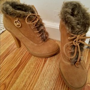 Michael kors suede fur boots